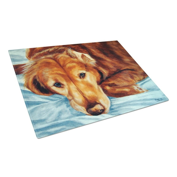 Caroline's Treasures AMB1040LCB Golden Retriever by Tanya and Craig Amberson Glass Cutting Board Large, 12H x 16W,