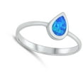 thumbnail image 4 of CHOOSE YOUR COLOR Blue Simulated Opal Teardrop Water Ring .925 Sterling Silver CZ Female Size 7, 4 of 4