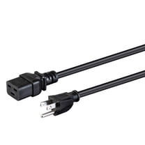 RiteAV Heavy Duty Computer Power Cord - 10 Feet - Black | IEC 60320 C19 to NEMA 5-15P, 14AWG, 15A, SJT, 125V