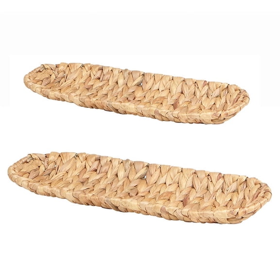 Harman Set of 2 Naturals Woven Palma Oval Trays Earthy & Sophisticated