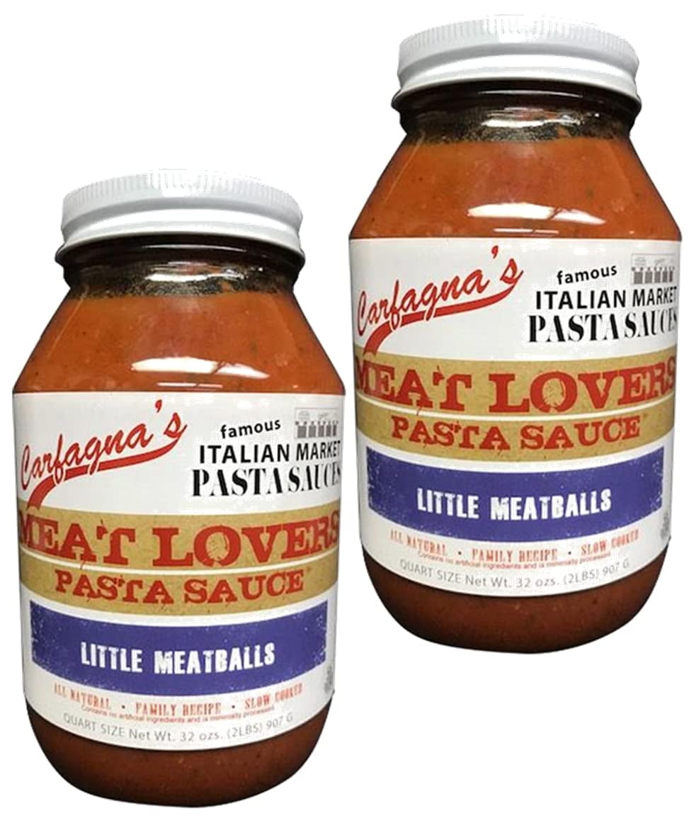 Carfagna's Meat Lovers Pasta Sauce with Little Meatballs, 2Pack 32 oz