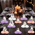 thumbnail image 3 of 9pc Halloween Table Centerpiece Decorations, Horror Themed Party Supplies with Ghost & Skeleton Figures, Colorful Honeycomb Base for Home, Office, Classroom, Spooky Festival Event, 3 of 4
