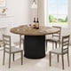 thumbnail image 3 of Yeshouse mesa de comedor redonda 119 cm para 4-6 personas, base de pedestal metálico en onda, estilo granja, ideal cocina y comedor(sin sillas), 3 of 9