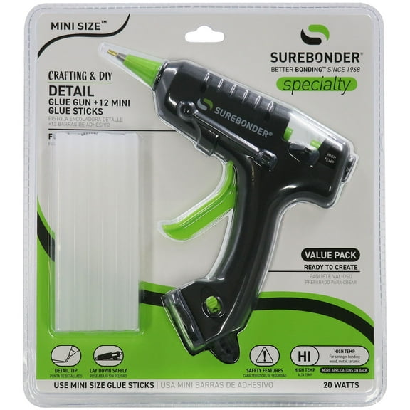 Surebonder H-195FKITW-N 20 Watt Mini Size High Temp Detail Tip Glue Gun Kit-12 Glue Sticks Included