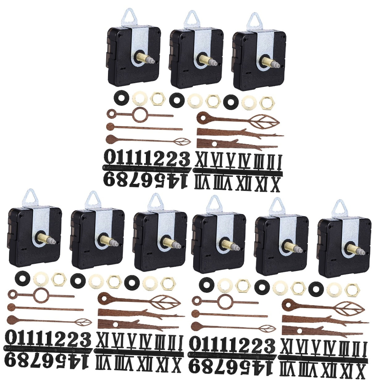 SHOWERORO Quartz Clock Movement Kit with Hands and Motor ABS Assorted Color 3Sets
