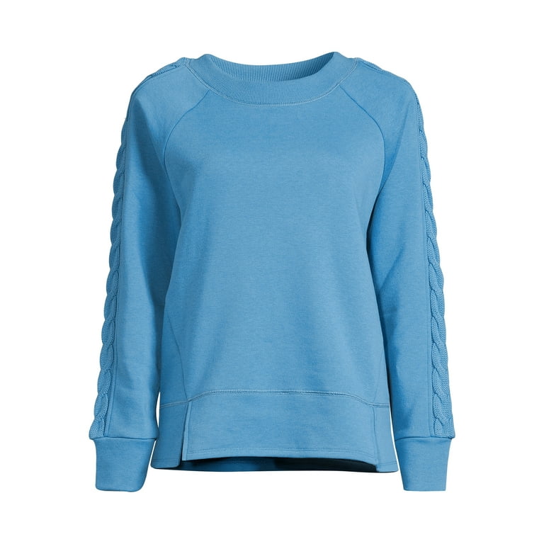 Time and Tru Women s Cable Sweatshirt Walmart