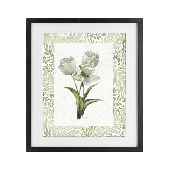 Stupell Industries Fresh Spring Tulip Bouquet Black Framed Print Under Glass, design by Nan