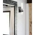 thumbnail image 3 of Modern Farmhouse Glass Cylinder Wall Sconce 1-Light Black Bathroom Vanity Light, 3 of 8