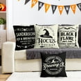 thumbnail image 3 of Halloween Decorations Pillow Covers 20x20 Set of 4 Halloween Decor Hocus Pocus Farmhouse Saying White Black Outdoor/Indoor Fall Pillow Covers Decorative Cushion Cases for Home Sofa Couch Bed Chair, 3 of 6