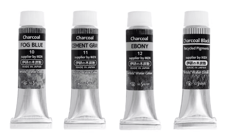 KUSAKABE Charcoal 12 color  10ml Watercolour Set, Professional Pigment Paint for Artists & Students