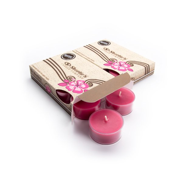 Rose Petals Tealight Candles Multi Pack (12 Pink Highly Scented Tea Lights) Made With Natural