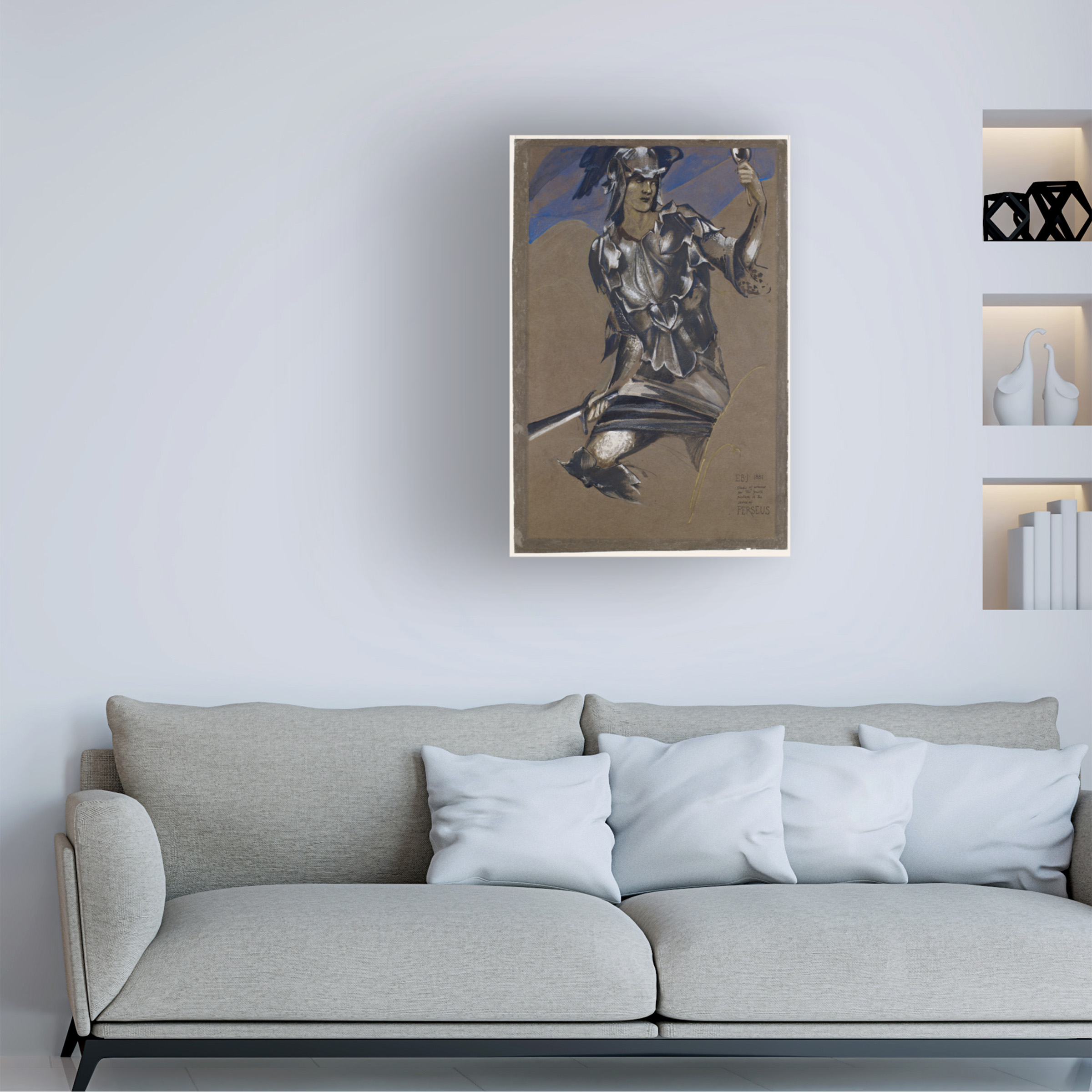 Edward Burne-Jones 'Study Of Perseus In Armour' Canvas Art