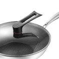 thumbnail image 3 of Sartén Wok, Sartén Wok de Acero Inoxidable Capa Wok de Acero Inoxidable Sartén Wok de Acero Inoxidable Rendimiento Sólido, 3 of 5