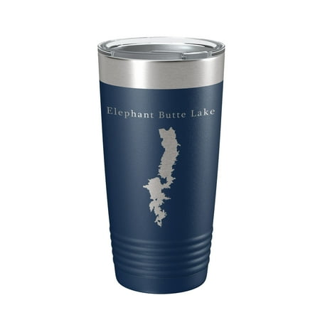 

Elephant Butte Lake Map Tumbler Travel Mug Insulated Laser Engraved Coffee Cup New Mexico 20 oz Navy Blue