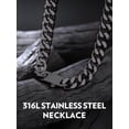 thumbnail image 3 of Bandmax 12MM Stainless Steel Mens Chain Necklaces Miami Cuban Link Black Chain for Men 26 Inches Chunky Cuban Chain Men Jewelry Birthday Valentines Father Day Gift for Dad Son Husband, 3 of 9