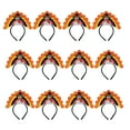thumbnail image 2 of Beistle Club Pack of 12 Orange and White Thanksgiving Turkey Headband Costume Accessories - One Size, 2 of 4