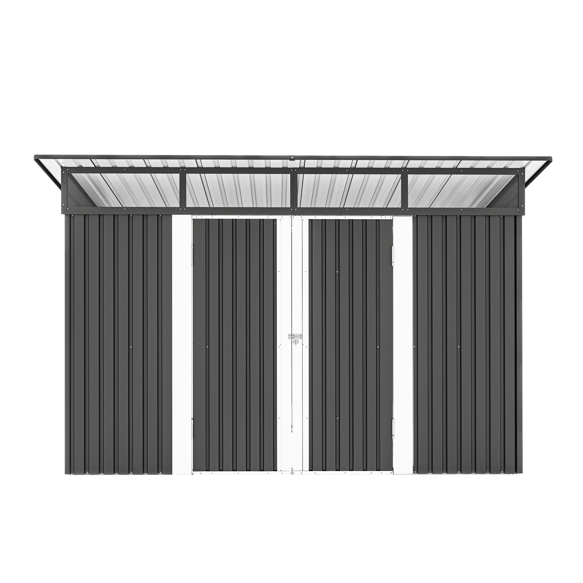 Uforic 9x4 FT Outdoor Storage Shed with Acrylic Windows, Secure Access Lock for Bike Garden Patio Dark Gray