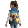 thumbnail image 3 of Pzuqiu Highland Cow Kid Outerwear Vest 5-6 Lightweight Fleece Zipper Winter Sleeveless Jacket with Pockets Comfortable Practical Fall Outfits Fashion Clothing for Daily Life, 3 of 7