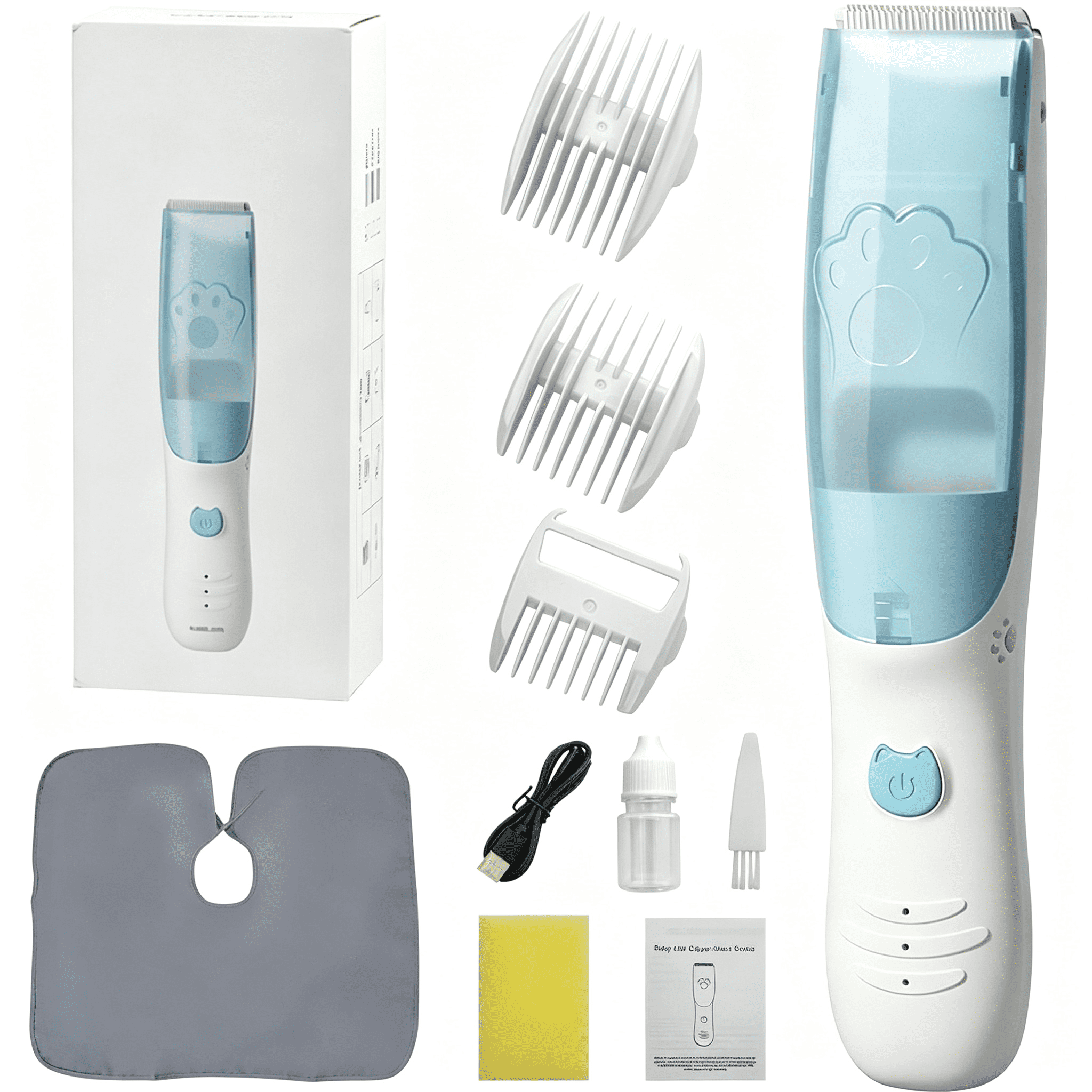 Calming Clipper, The Silent Haircutting Kit, 20pc Right-Handed