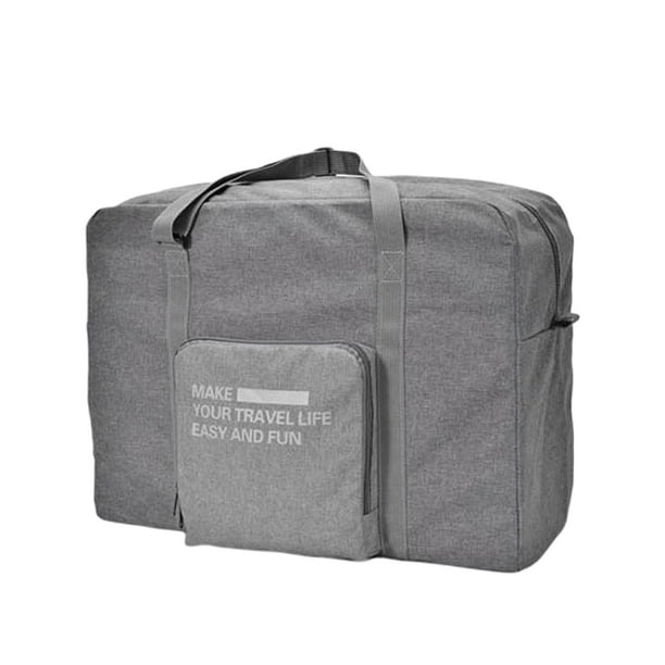 Bolsa de lona de viaje portátil de lona para llevar el equipaje Bolsa plegable con ruedas para negocios de fin de semana durante la noche (gris)