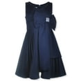 thumbnail image 2 of Bonnie Jean Girls' Big Bow Scuba Dress Color: navy Size: 14, 2 of 3
