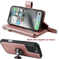 thumbnail image 4 of Dteck for iPhone 16 Plus Wallet Case, 2 In 1 Detachable Protective Phone Case Women Men Kickstand flip Cover Wrist Strap Zipper Credit Card Holder Slots for iPhone 16 Plus,Rosegold, 4 of 6