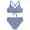 A Light Blue, variant on Girls Swimsuit Criss Cross Tie Back Bikini Sets Contrast Trim Swimwear Two Piece Bathing Suit for Kids,Sizes 11-12 Years