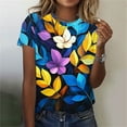 thumbnail image 2 of Drses‌‌ Fashion Women's 3D Printed Floral T-Shirt | Loose Casual Summer Short Sleeve Round Neck Graphic Tee‌, 2 of 5