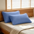thumbnail image 4 of Pillow Covers,Soft Sweatproof Comfortable Pillow Case for Sleeping | Waterproof Quilted Breathable Stain Resistant Pillowcase | Bedroom Bedding,29.1x18.9 Inch,Blue, 4 of 7
