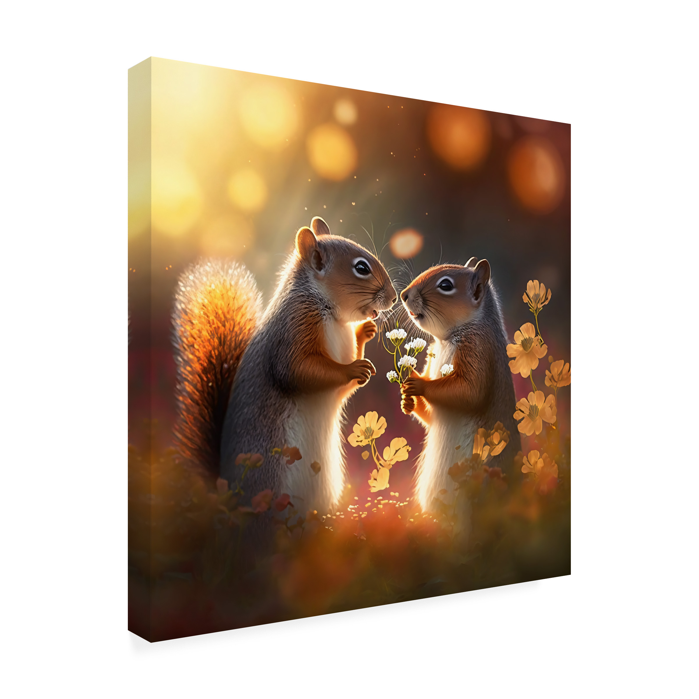 Canvas Wall Art - Ray Heere 'Woodland Animals 43' Wall Art for Living Room, Bedroom, or Office DÃ©cor by Trademark Fine Art - 14 x 14 Inches