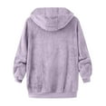 thumbnail image 6 of adviicd Women's Sherpa Fleece Hooded Jacket Zip Up Fuzzy Sweatshirts Fall Winter Warm Soft Cozy Clothes (Light Purple, 4XL), 6 of 6