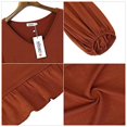 thumbnail image 4 of Ruffle Dress, Mini Dress Elastic Waist V Neck Puff Sleeve Casual Loose Flowy Swing Solid Tiered Short Dress Ruffle Hemline, 4 of 9