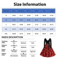 thumbnail image 2 of Women's Casual Fashion Christmas Holiday Print V-Neck Vintage Dress, Holiday Print, Retro Style, Party Wear, Casual Dress, Festive, Comfort,Vermilion,2XL, 2 of 4