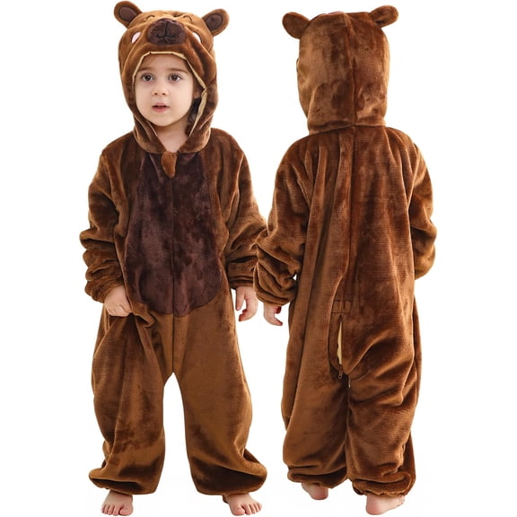 Unisex Baby Animal Onesie Hoodies Romper Flannel Soft jumpsuits Outfit For Girls Boys 0-4T