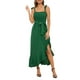thumbnail image 1 of ALSLIAO Vestidos de dama de honor para mujer, tirantes finos, volantes, vestido de cóctel dividido, verde XL, 1 of 8