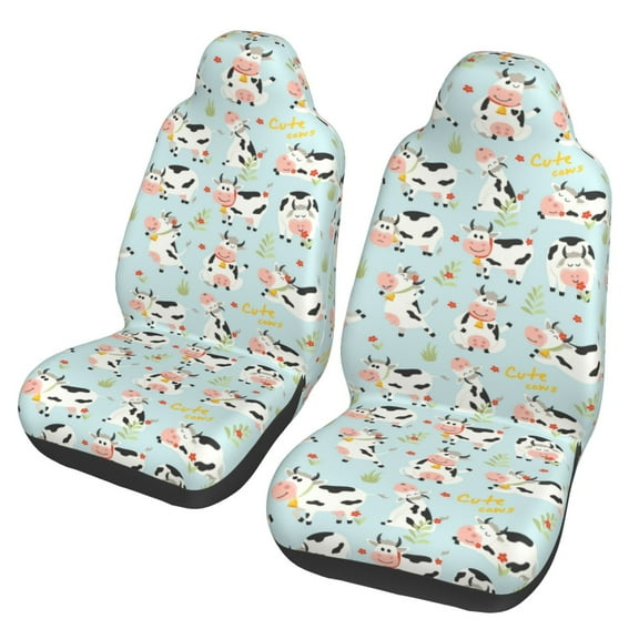 Yiaed Cute Cows Print Car Seat Covers,Universal Auto Seats Protector Fits for Car,SUV Sedan,Truck,Automotive Seat Covers & Accessories(Two packs)