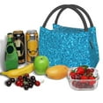 thumbnail image 3 of Easygdp Blue Glitter Bolsa de Almuerzo Insulada Reutilizable, Bolsa de Mano y Bandolera para Oficina, Trabajo, Viajes, 3 of 6