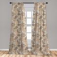 thumbnail image 5 of Ambesonne Eastern Curtains, Octagonal Retro Style, Pair of 28"x95", Dark Brown Pale Brown, 5 of 5