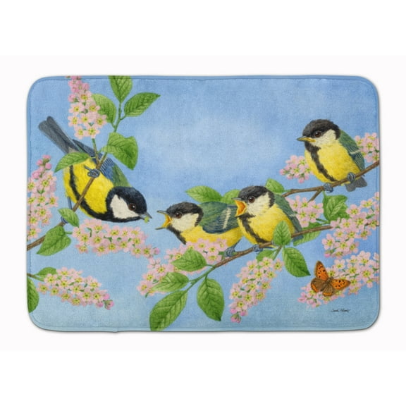 Great Tit Family of Birds Machine Washable Memory Foam Mat