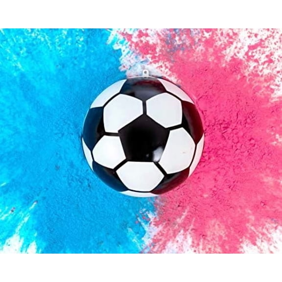 Gender Reveal Soccer Ball with Powder | Exploding Soccer Balls Kit | Includes Pink and Blue Colour Packs   Soccer Ball Shell