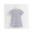 thumbnail image 2 of Girls Cartoon Mouse Stripe Colorblock Summer Denim Short Sleeve Dress Princess DressesTutu Denim Skirts Baby Colorblock Short Sleeve Dresses, 2 of 6