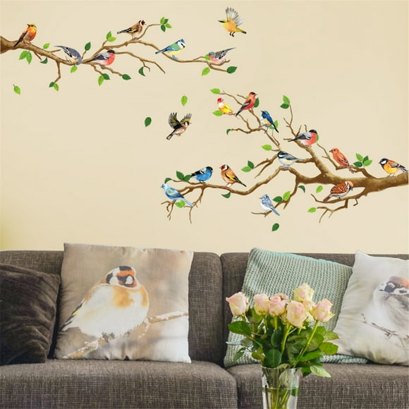 Dvkptbk Wall Sticker Branch Birds Wall Stickers Bedroom Pvc Background Wall Decoration Wall Stickers Home Decor