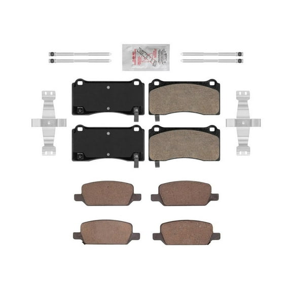 Premium Ceramic Disc Brake Pads for Tesla Model 3 2017-2023 & for Model Y 2020-2021 | 4-Pack High Heat Ant, Low Dust & Quiet Operation