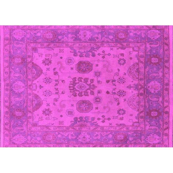 Ahgly Company Indoor Rectangle Oriental Pink Industrial Area Rugs, 8' x 10'
