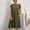 Army Green, variant on Patlollav Womens Casual Summer Cotton Linen Solid Color Round Neck Short Sleeve Dress Midi Dress