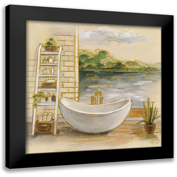 Vassileva, Silvia 12x12 Black Modern Framed Museum Art Print Titled - Spa by the Lake II