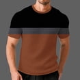 thumbnail image 6 of Hfnxid Men's Big and Tall T Shirts Waffle Short Sleeve Shirt Color Block Stretch Sport Tops Casual Lightweight Basic Tee Shirts Coffee S, 6 of 7