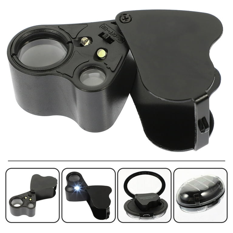 Jewelry Magnifier 30x 60x High-definition Magnifying Lens Portable Small  Magnifying Glass With Led Light 