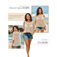 thumbnail image 3 of Shine Up Crochet Beach Coverups Women Swimsuits Summer Short Sleeve Blouses Knit Hollow Out Tops, 3 of 5