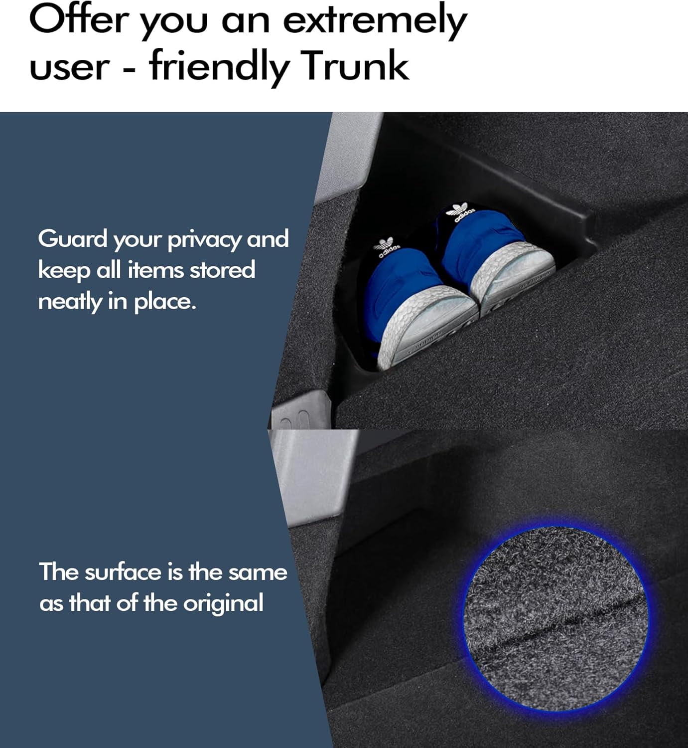 YIXUAN Trunk Storage Bins with Lid for Tesla Model Y 2020-2025 (Excl. Juniper) – Set of 2 Side Buckets, Model Y Accessories